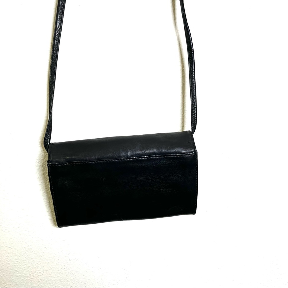 HOBO International Black Leather Crossbody Bag vintage envelope small purse - Picture 3 of 11